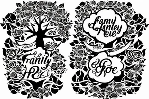 FAMILY TREE WITH NAMES 
ROSES 
CLOUDS tattoo idea