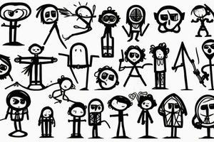 Stick man family tattoo idea