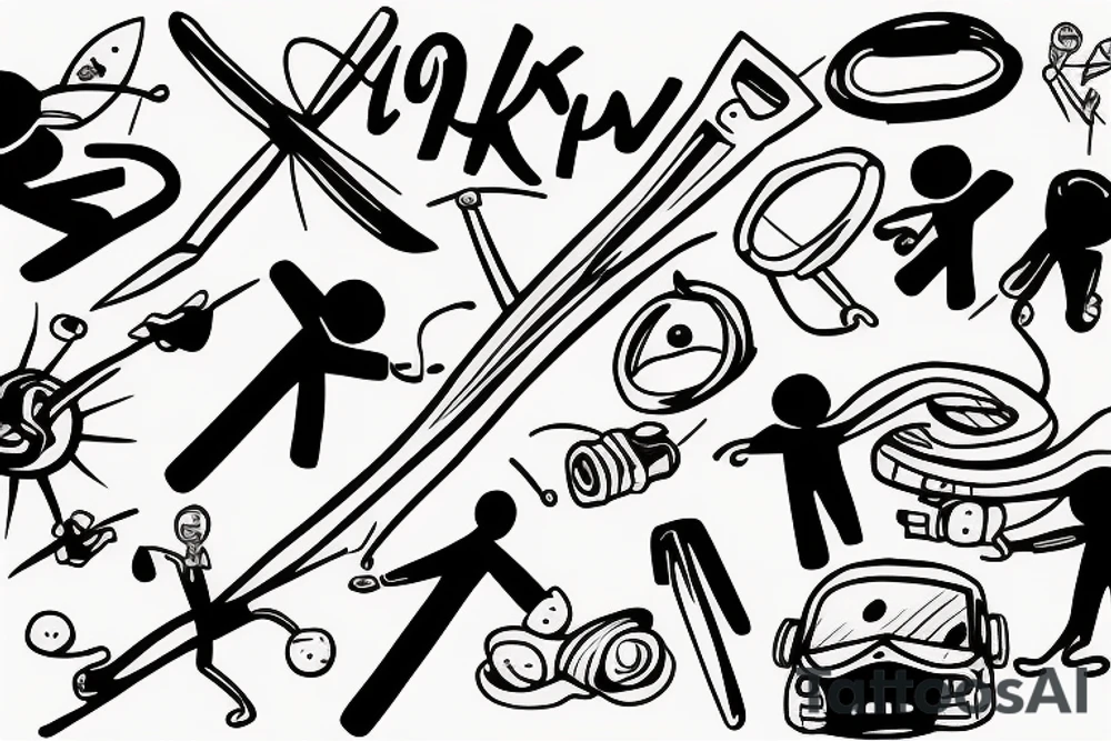 Stick man family tattoo idea