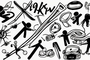 Stick man family tattoo idea