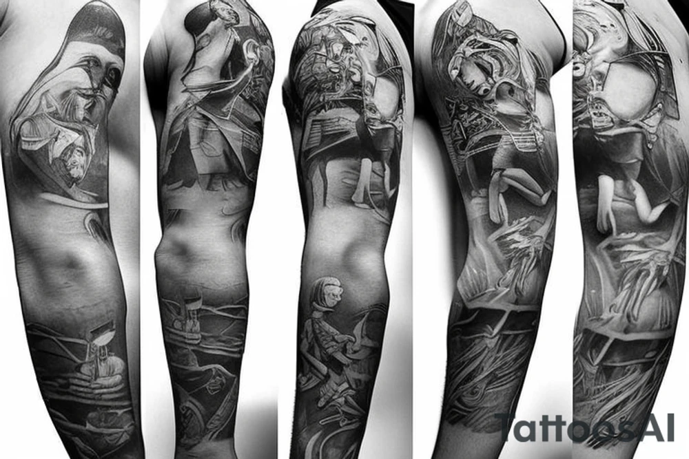 skater doing a kickflip tattoo idea