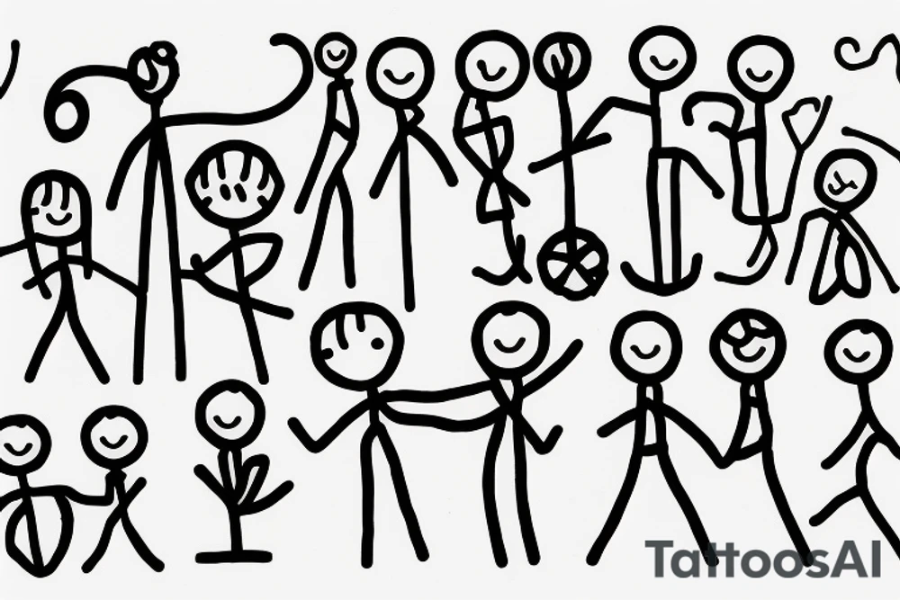Stick figure family tattoo idea