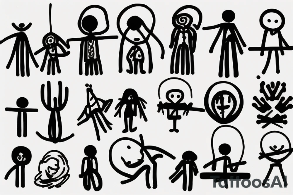 Stick figure family tattoo idea