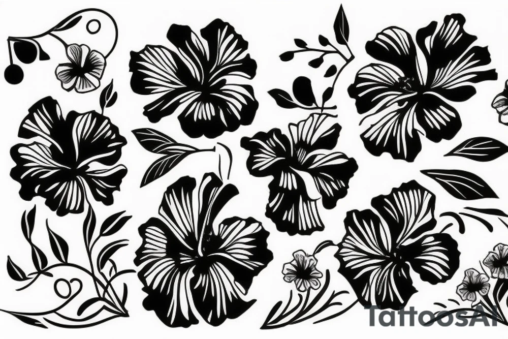 hibiscus flower tattoo idea