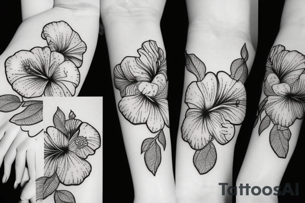 hibiscus flower tattoo idea
