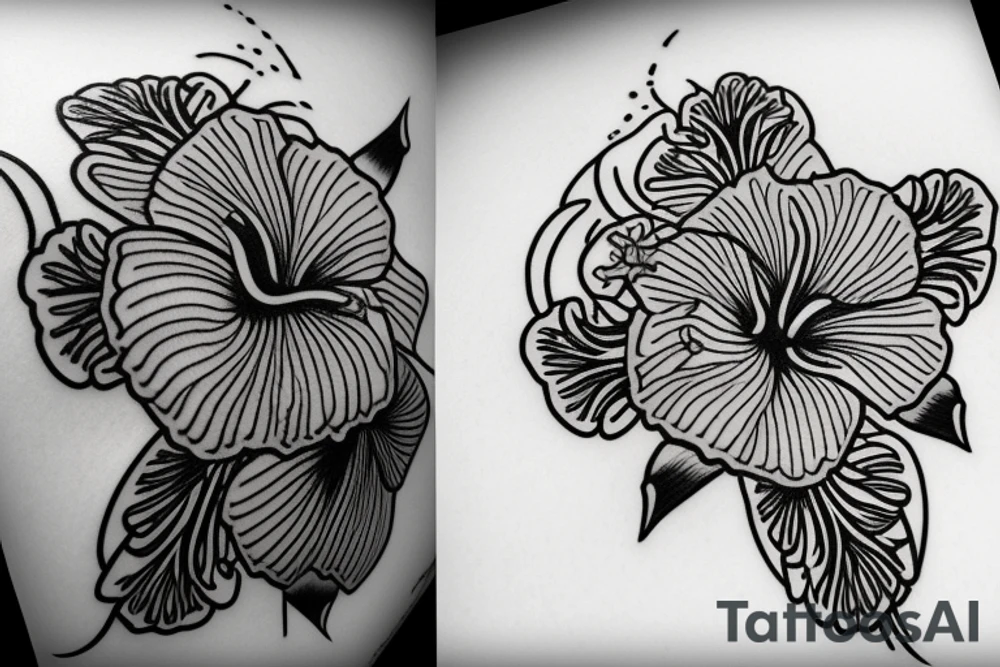 hibiscus flower tattoo idea