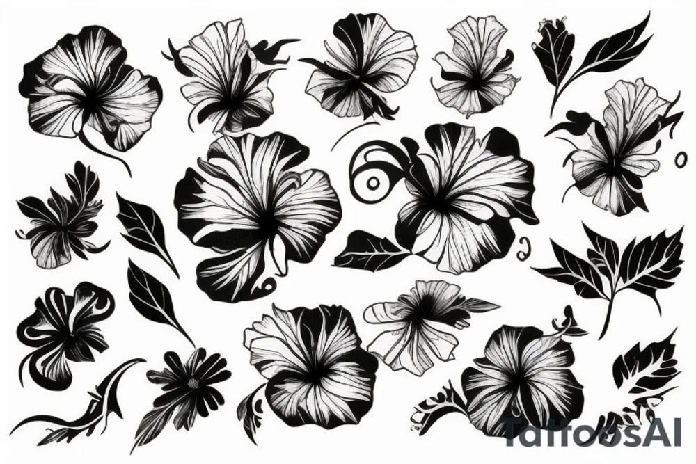 hibiscus flower tattoo idea