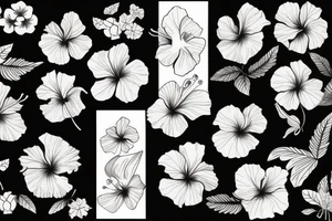 hibiscus flower soft tattoo idea