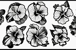 hibiscus flower soft tattoo idea