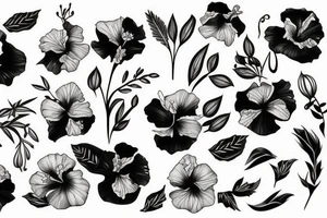 hibiscus flower soft tattoo idea