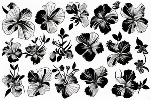 hibiscus flower soft tattoo idea