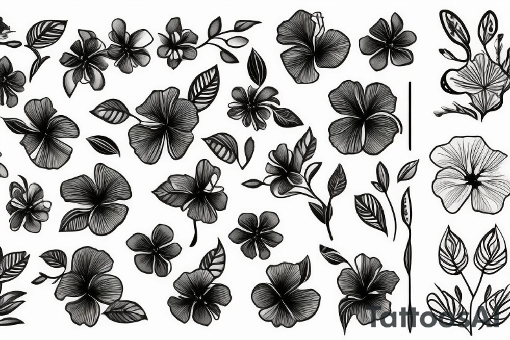 hibiscus flower soft tattoo idea