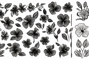 hibiscus flower soft tattoo idea