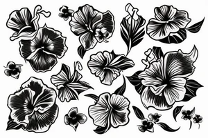 hibiscus flower soft tattoo idea