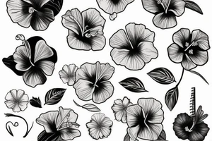 hibiscus flower soft tattoo idea