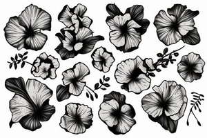 hibiscus flower soft tattoo idea