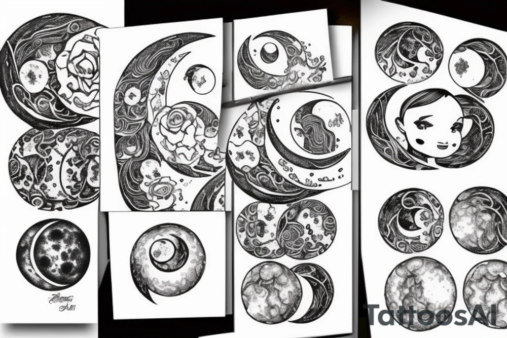 pretty moon tattoo idea