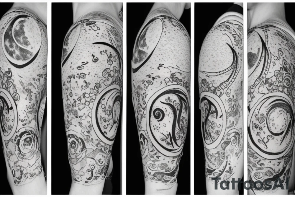 pretty moon tattoo idea