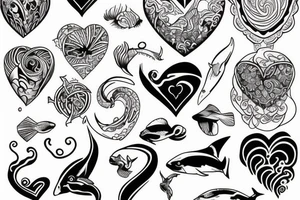 Ocean heart tattoo idea