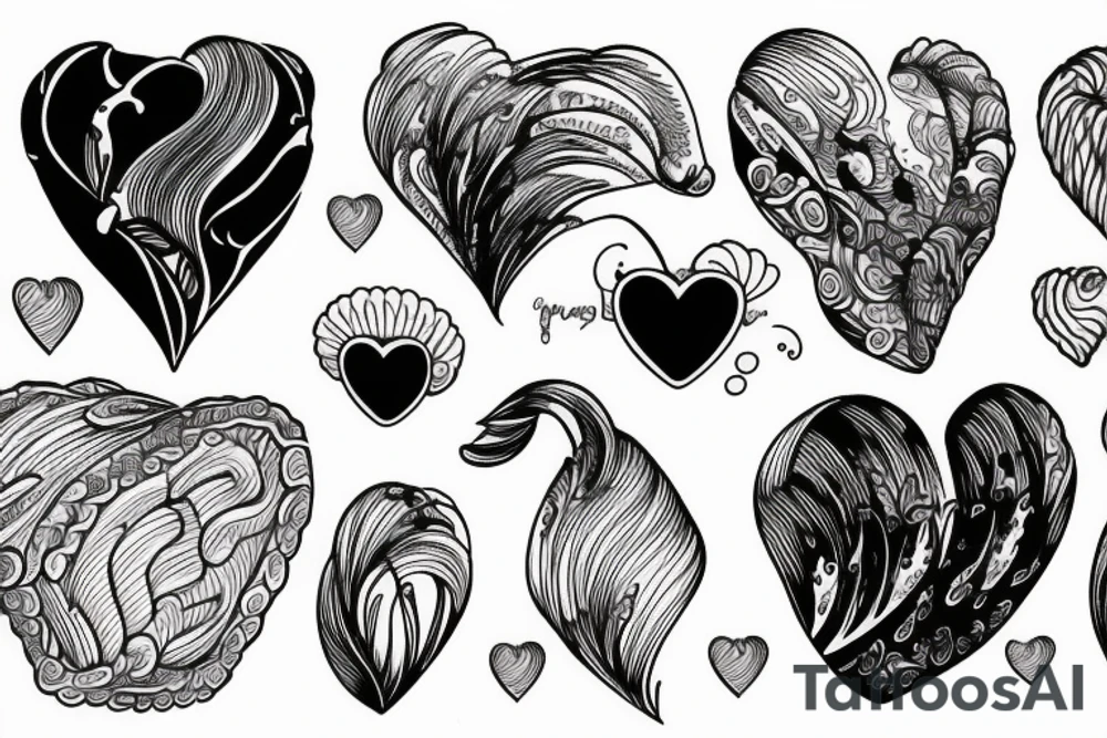 Ocean heart tattoo idea