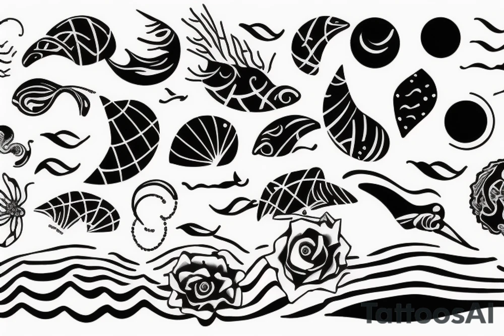 Ocean small wave tattoo idea