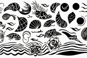 Ocean small wave tattoo idea