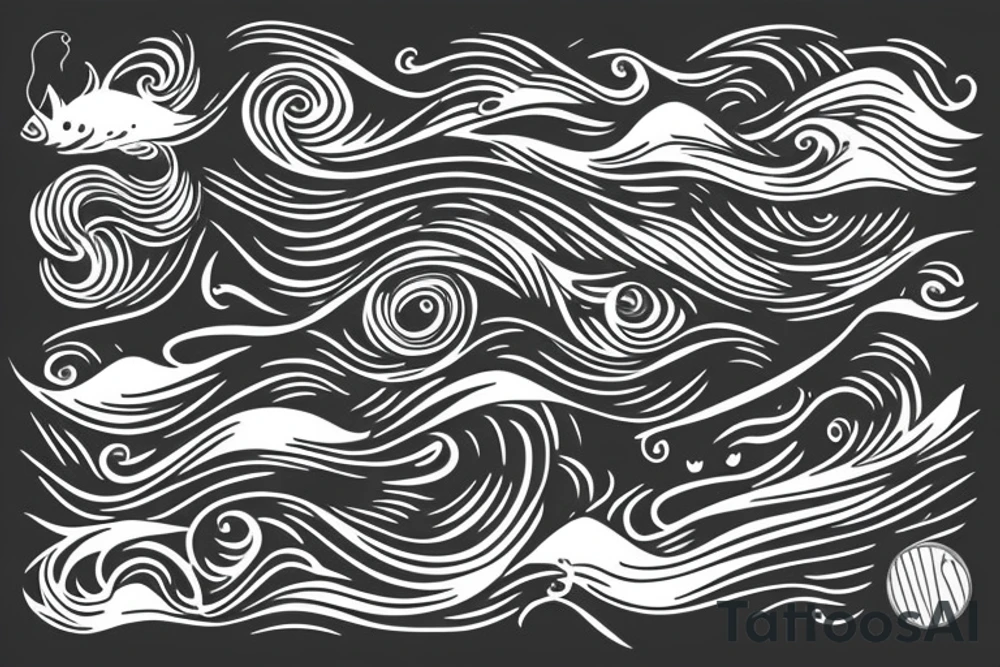 ocean wave small tattoo idea