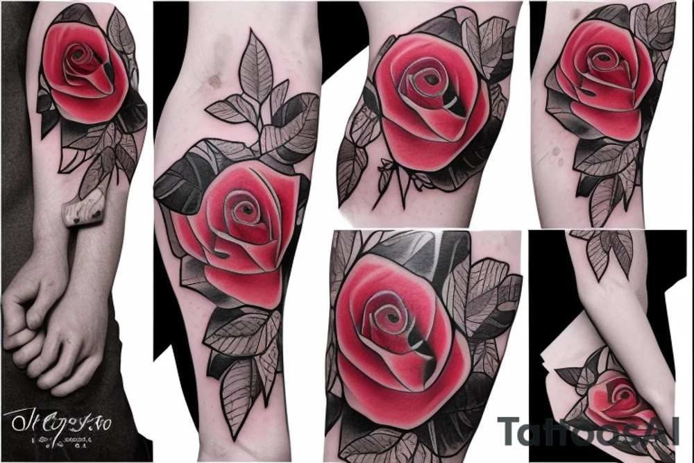 Rose on the table tattoo idea