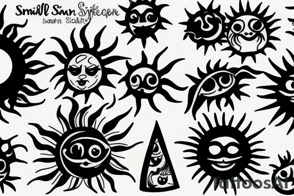 Small sun tattoo idea