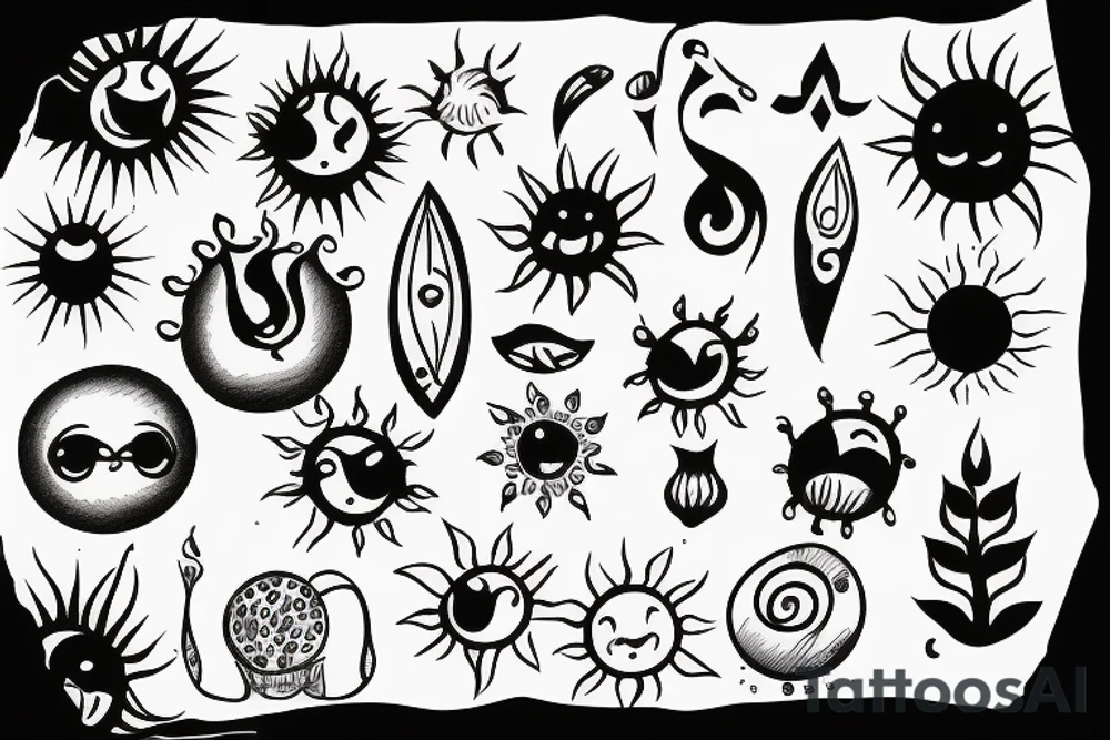 Small sun tattoo idea