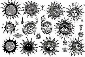 Small sun feminine tattoo idea