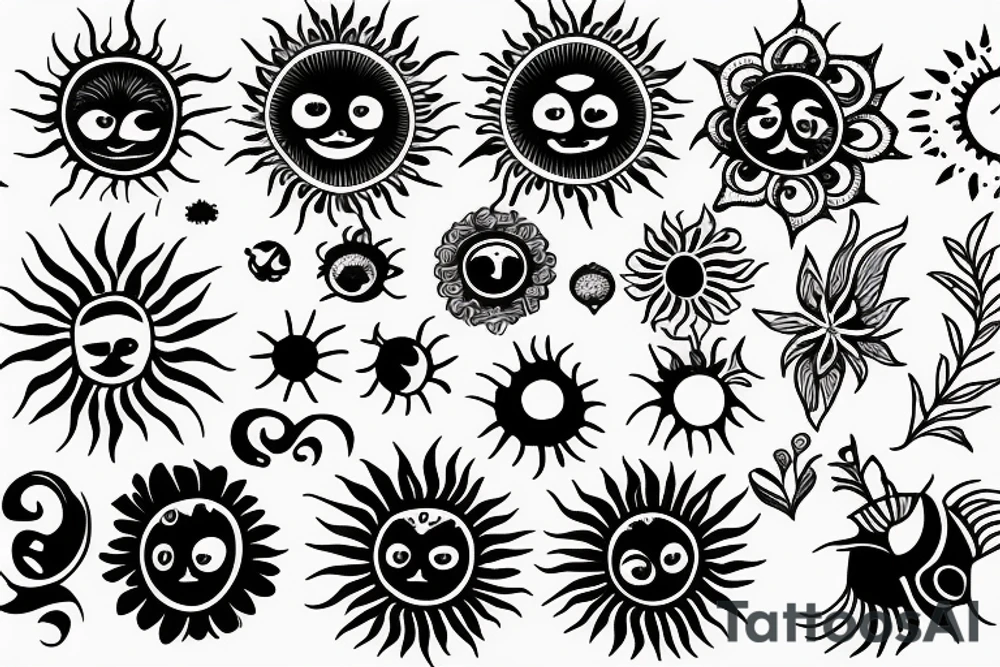 Small sun feminine tattoo idea