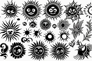 Small sun feminine tattoo idea