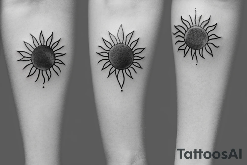 Small sun feminine tattoo idea