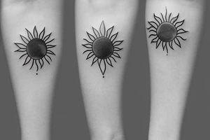 Small sun feminine tattoo idea
