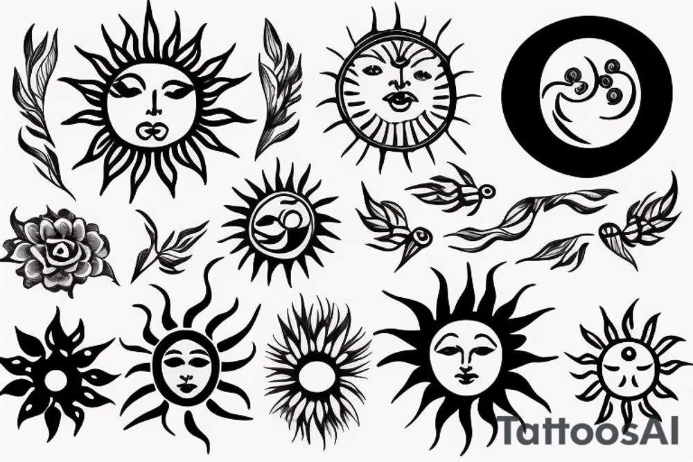 Small sun feminine tattoo idea