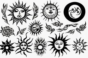 Small sun feminine tattoo idea