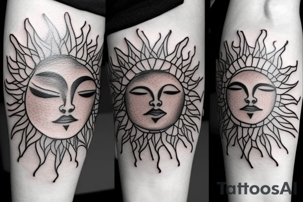 Small sun feminine tattoo idea