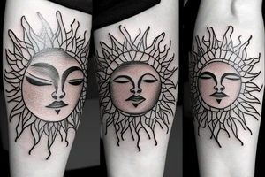 Small sun feminine tattoo idea