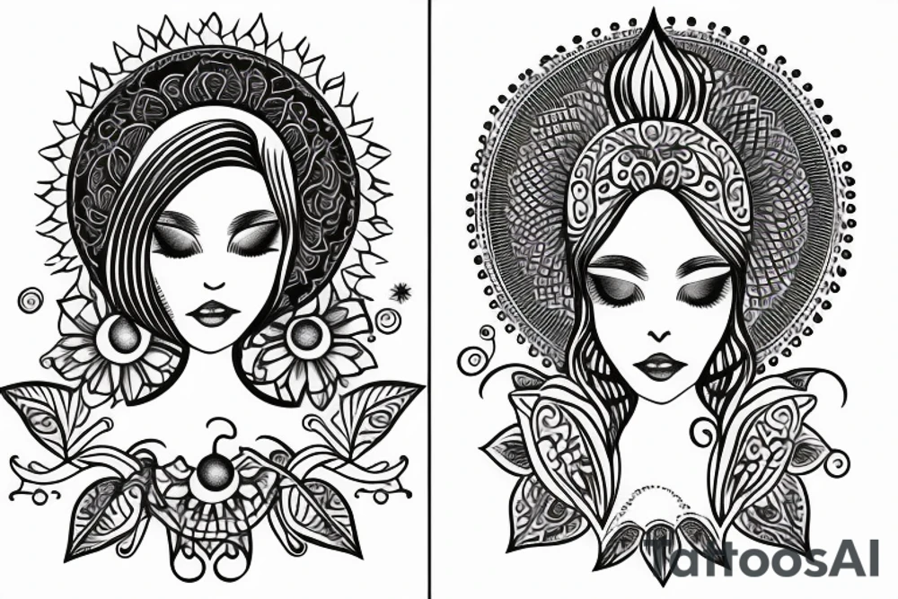 Small sun feminine tattoo idea