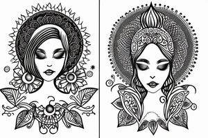 Small sun feminine tattoo idea