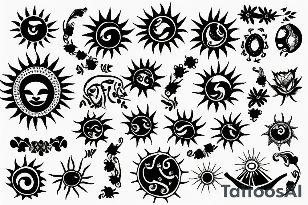 Small sun delicate tattoo idea