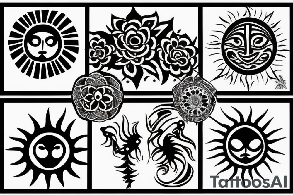 Small sun delicate tattoo idea