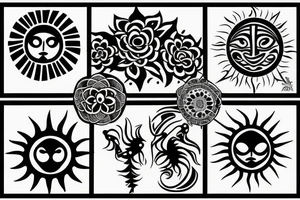 Small sun delicate tattoo idea