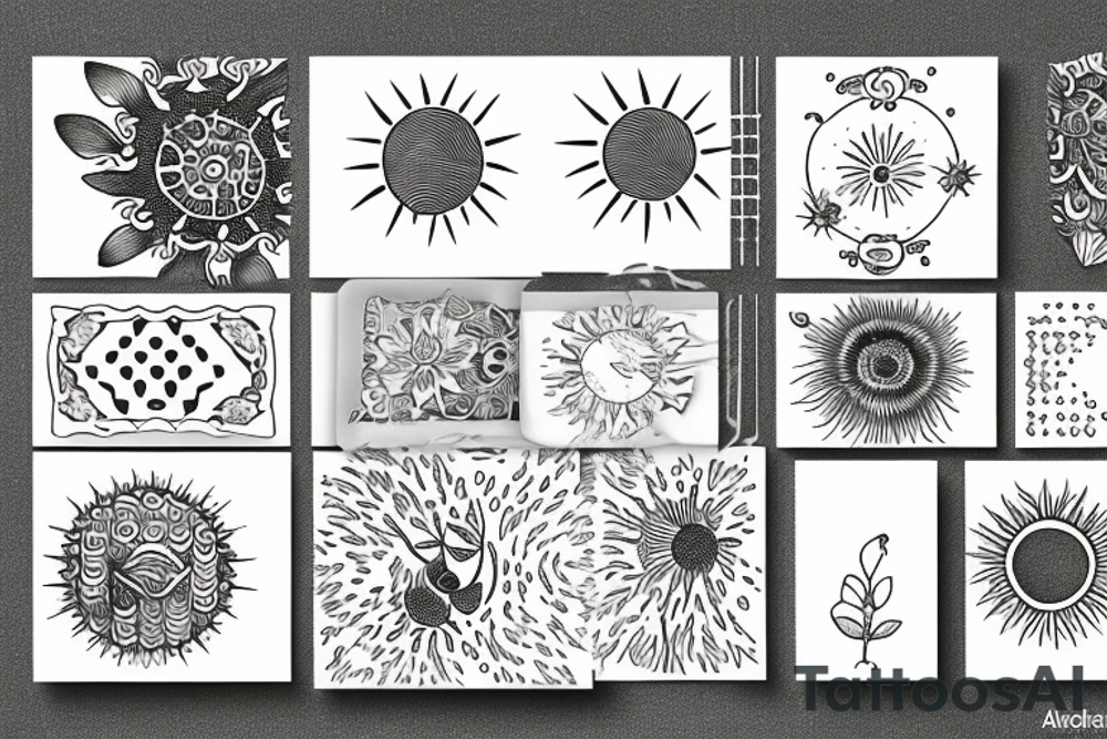 Small sun delicate tattoo idea