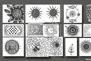 Small sun delicate tattoo idea