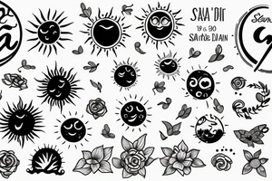 Small sun delicate tattoo idea