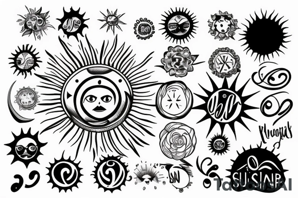 Small sun light tattoo idea