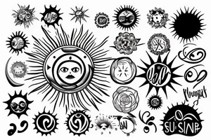 Small sun light tattoo idea