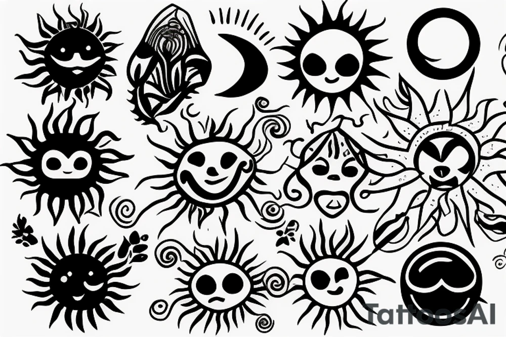 Small sun light tattoo idea
